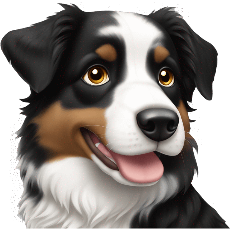 Black and white (no brown) toy Australian shepherd emoji