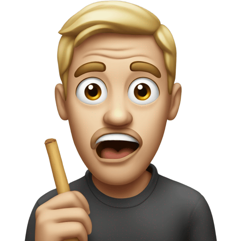 very shocked face holding a blunt emoji