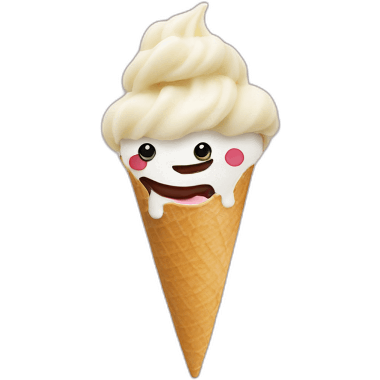 People eating a Softserve emoji