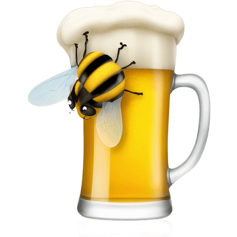 Bee drinking beer emoji