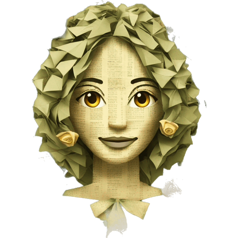  Hemp 420 lady face made of 420 origami newspaper roses hemp leaves lantern fairy lights burning paper and hemp leaves in hair  emoji