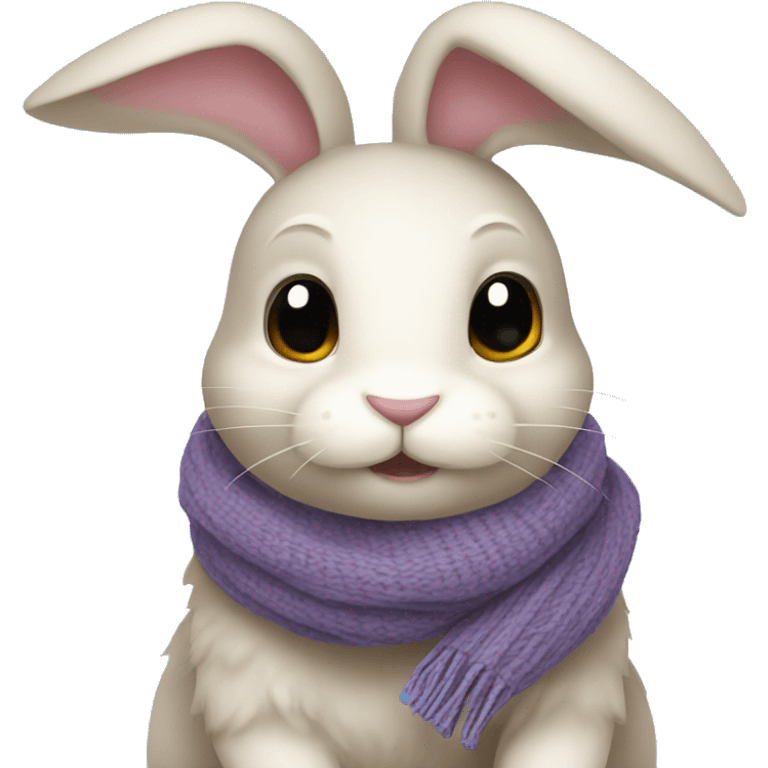 Bunnie wearing a scarf emoji