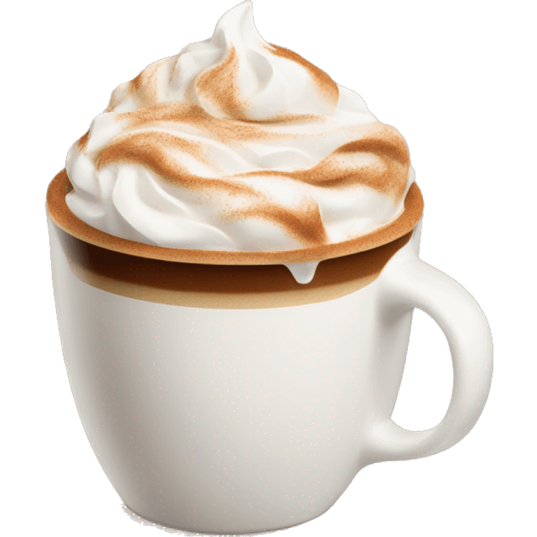 A latte with whip cream and cinnamon on top emoji