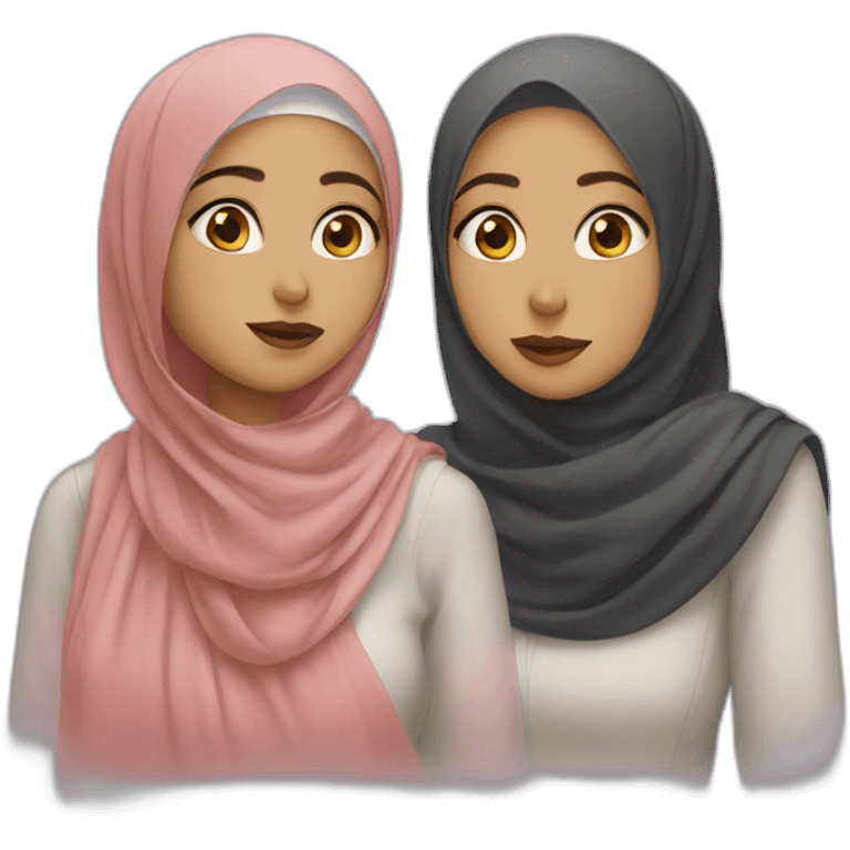 Two besties girl one with hijab emoji