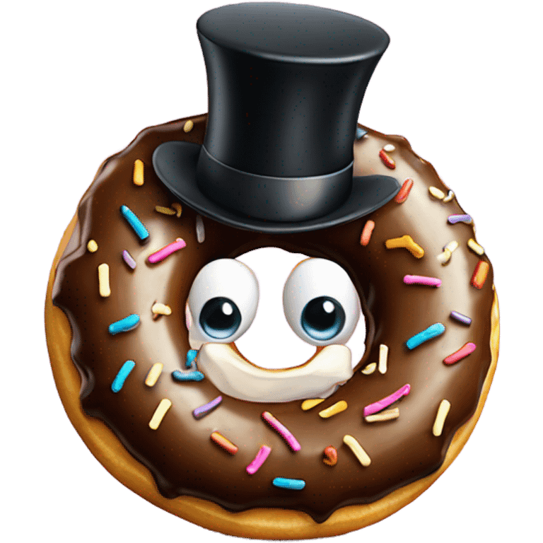 Donut with a top hat and monocle  emoji