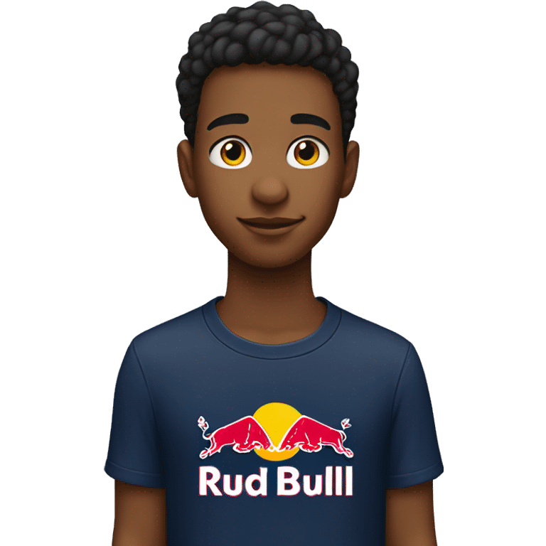 16 year old boy with red bull t-shirt emoji