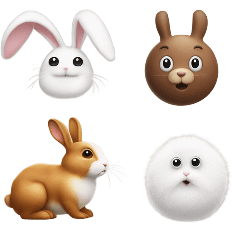 Bunny, a bear, and a snail emoji