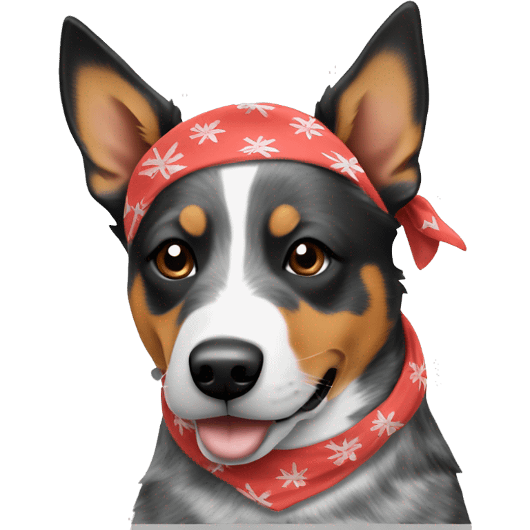 Australian cattle dog with bandana emoji