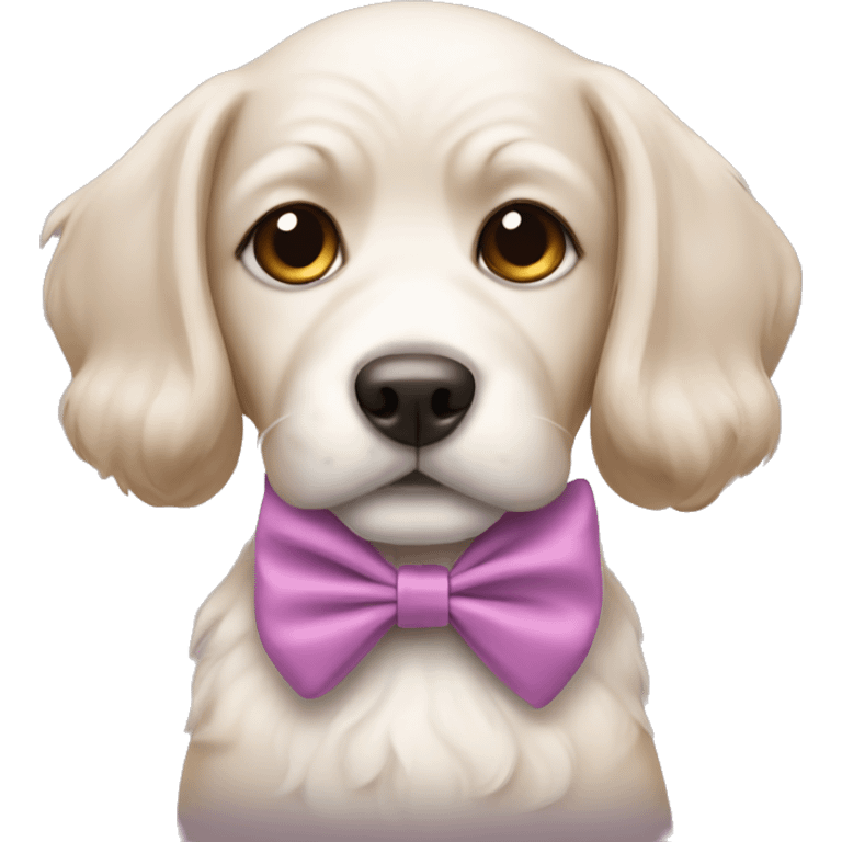 Cute Dog wearing a bow emoji