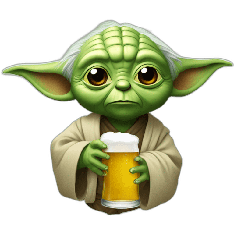 Yoda buvant une bière emoji