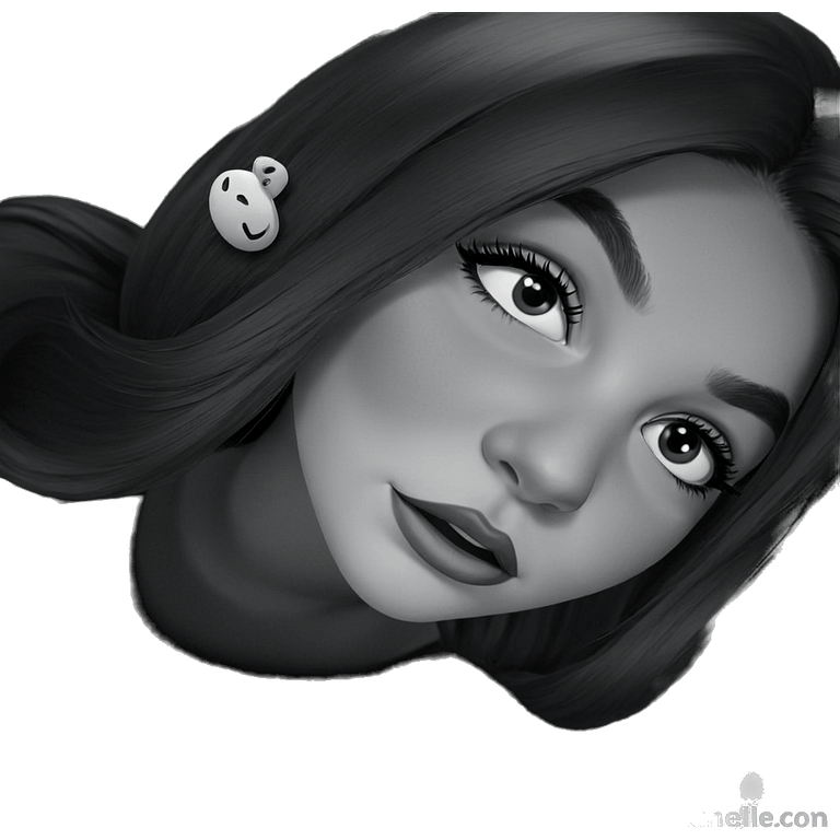 monochrome portrait of girl emoji