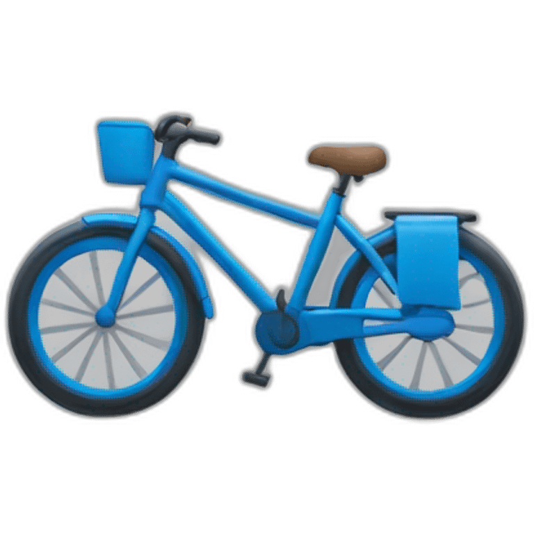 Un vélo Bleu sur un toit gris emoji