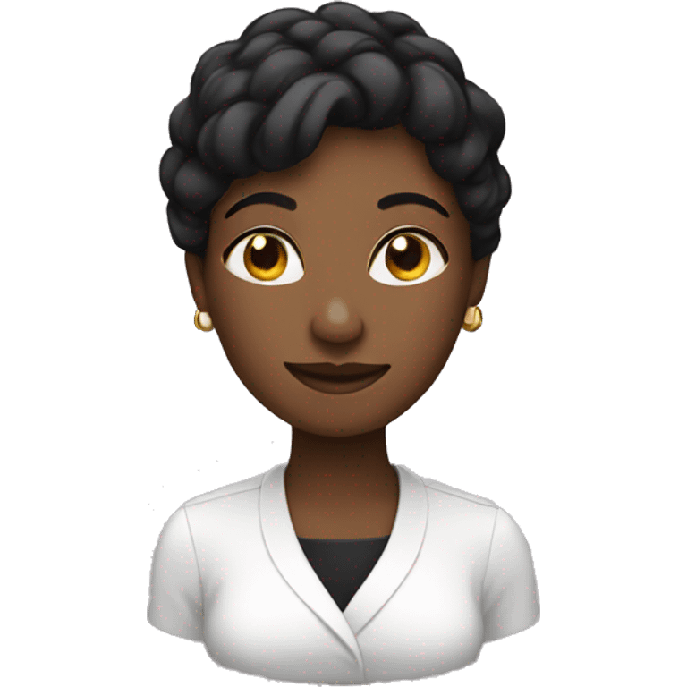 Woman with black emoji