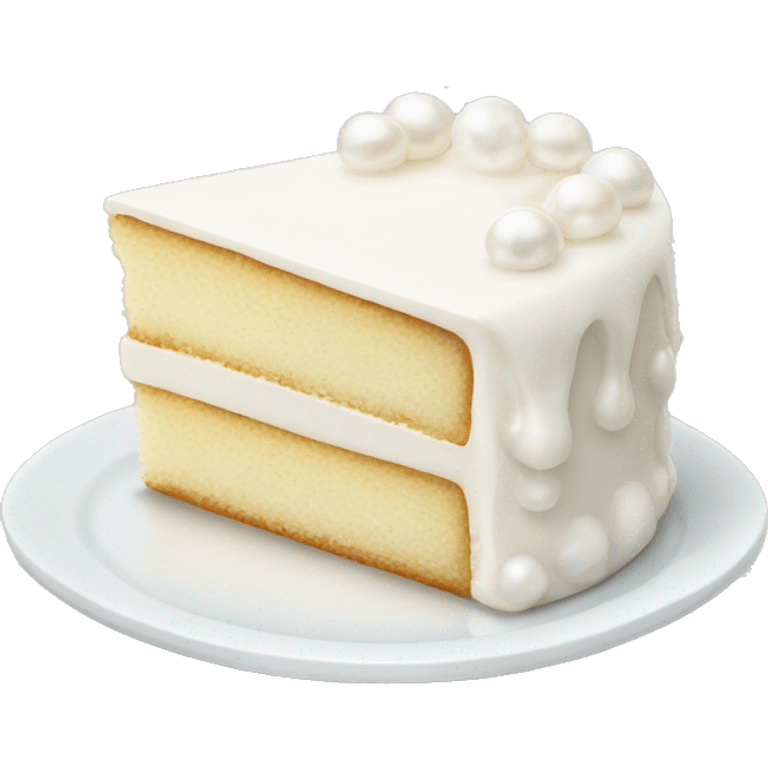 white slice of pearly cake emoji