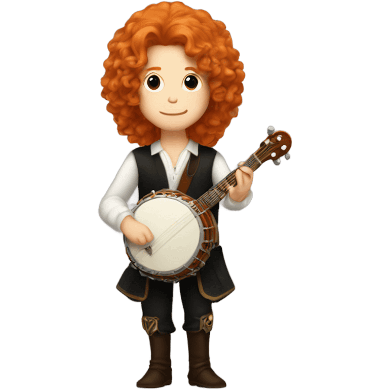 Vivaldi ginger wig chibi standing banjo  emoji