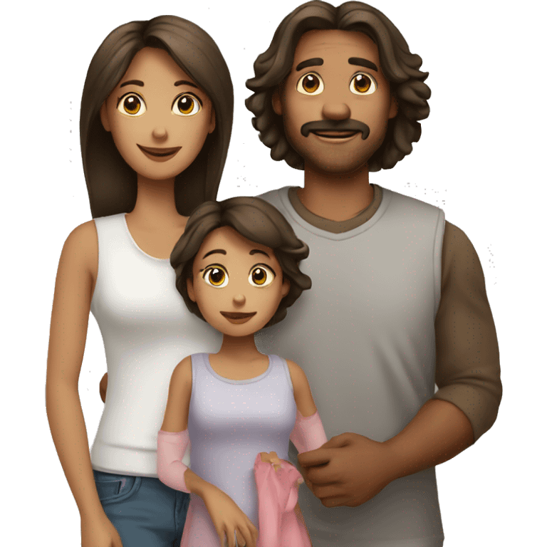 Man woman and daughter emoji