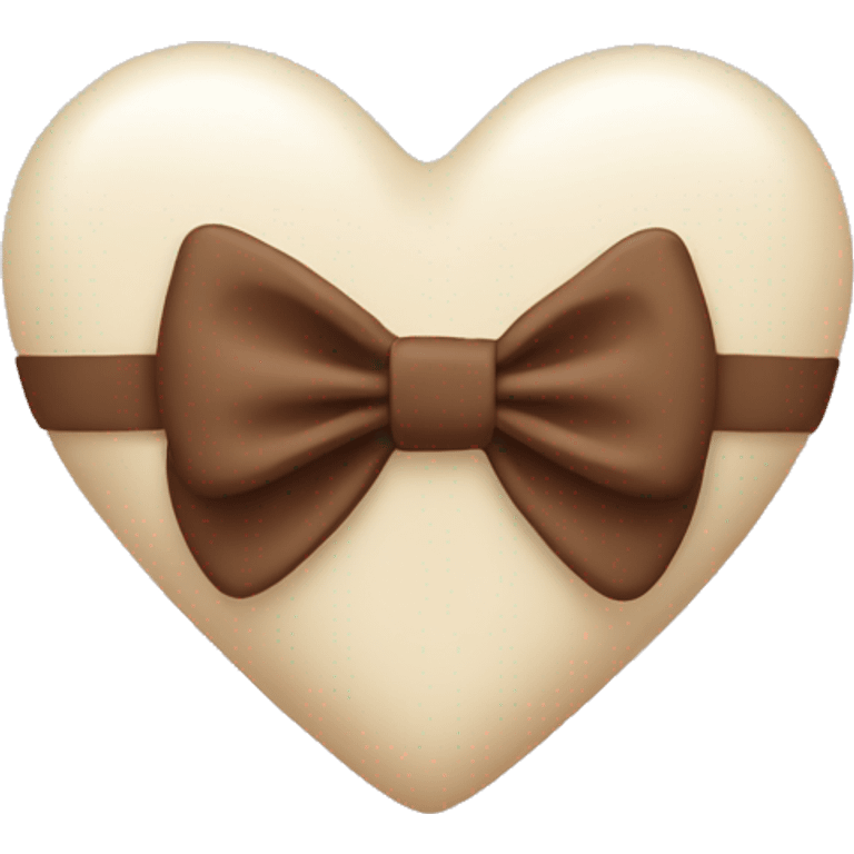 Cream heart with brown bow  emoji