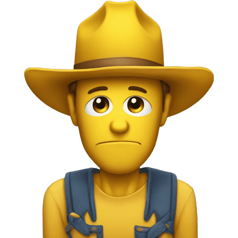 Sad cowboys yellow frowny face just head no nose  emoji