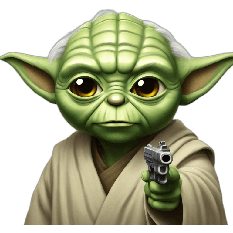 Yoda use a pistol emoji