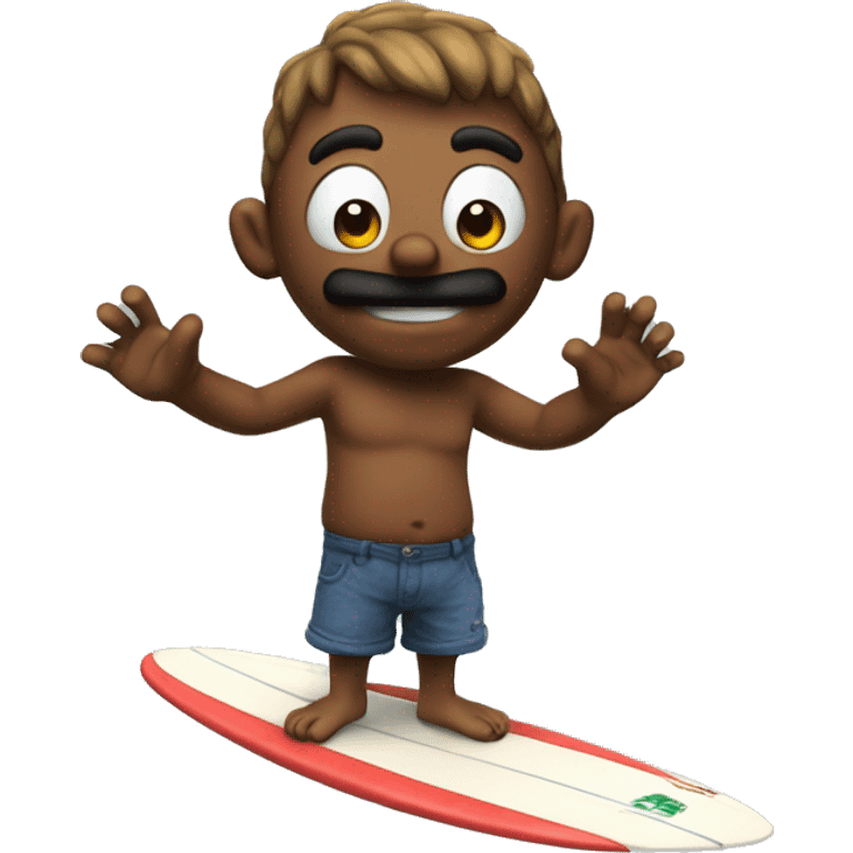 Boo from Mario on a surfboard with RAW papers in his hand emoji