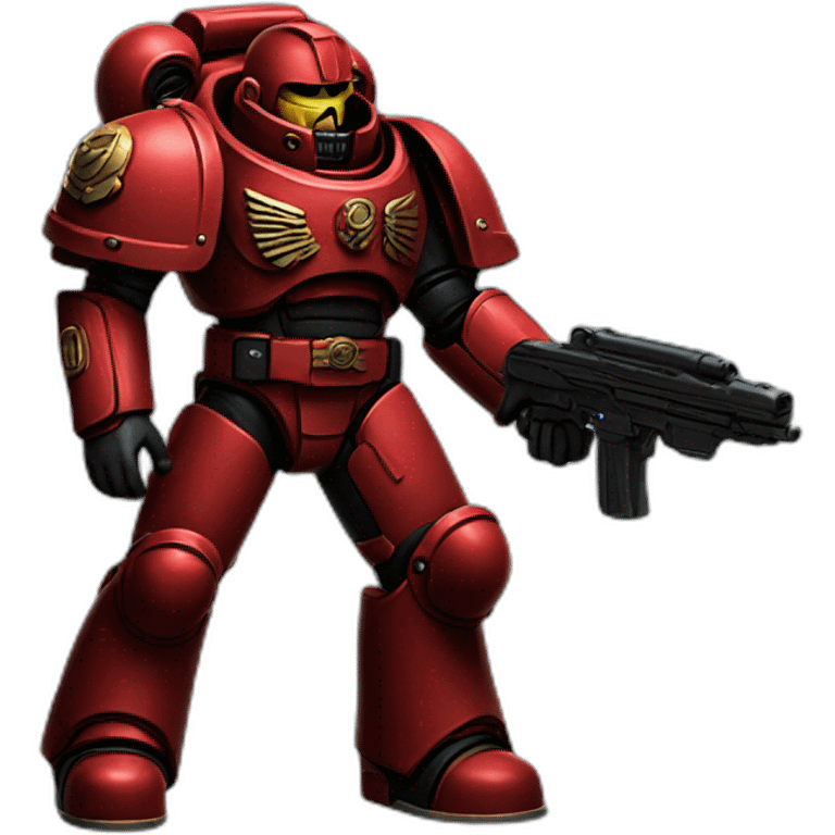 Space marine in red full body emoji