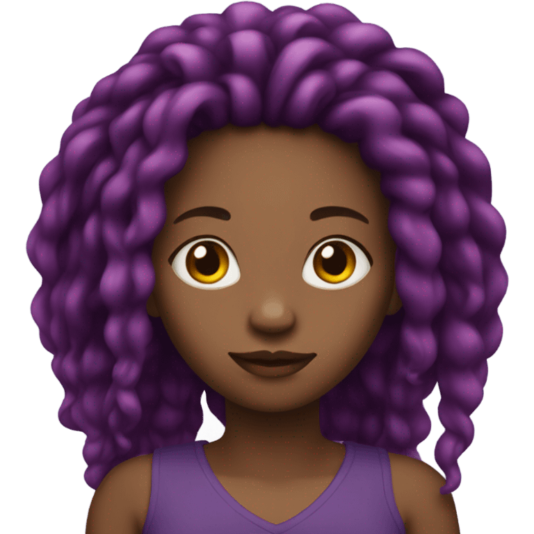 Black girl with purple locs  emoji