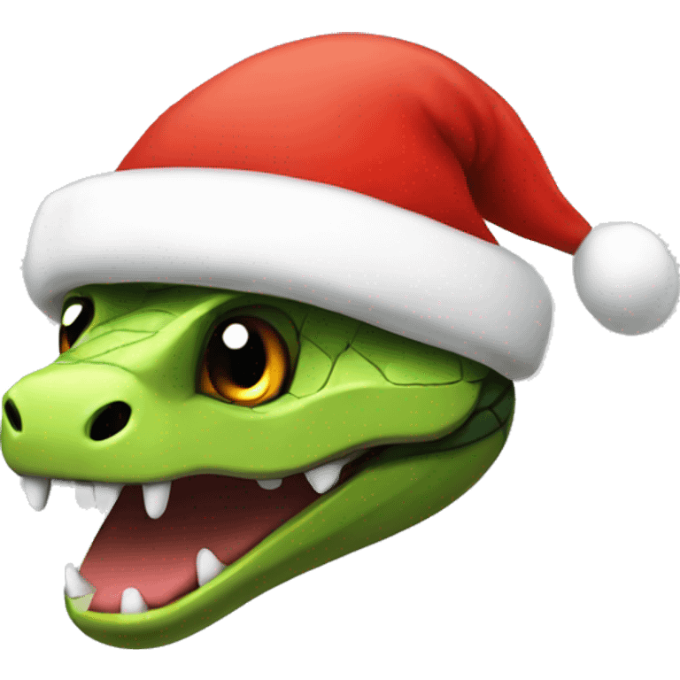 snake with the santa hat on its head emoji