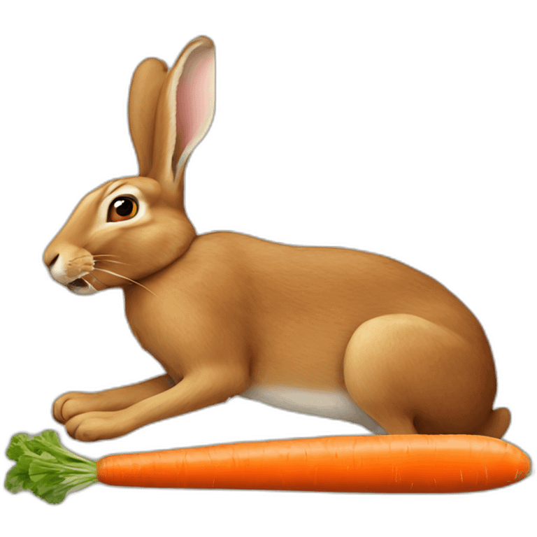 Hare eat carrot emoji