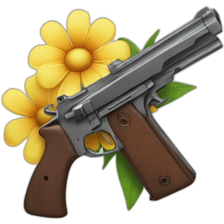 gun with a flower on the end emoji