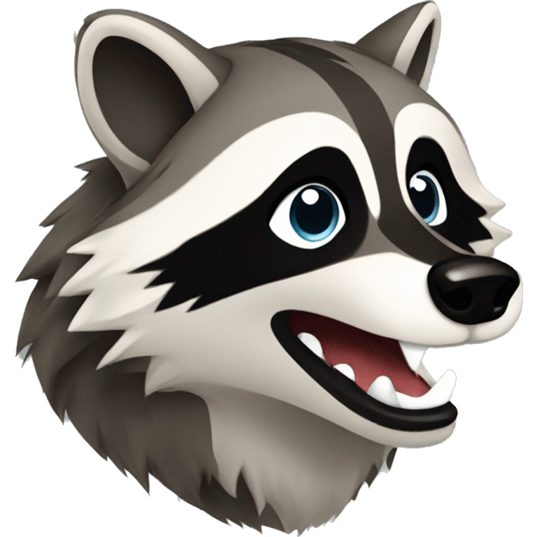 raccoon head howling like a wolf emoji