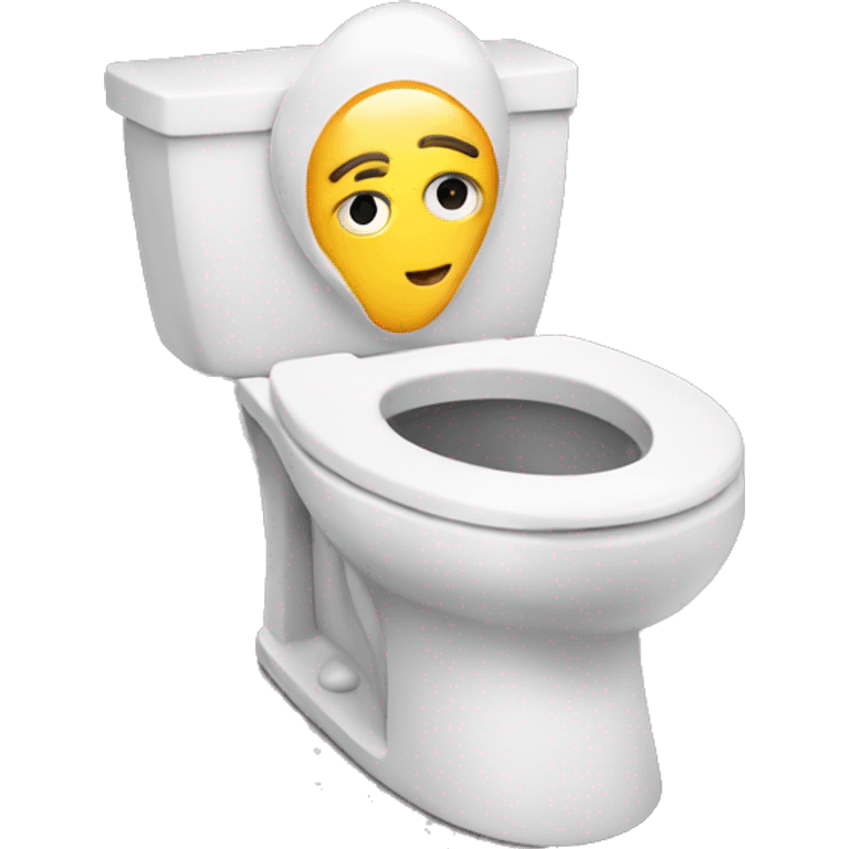 toilet with a head emoji