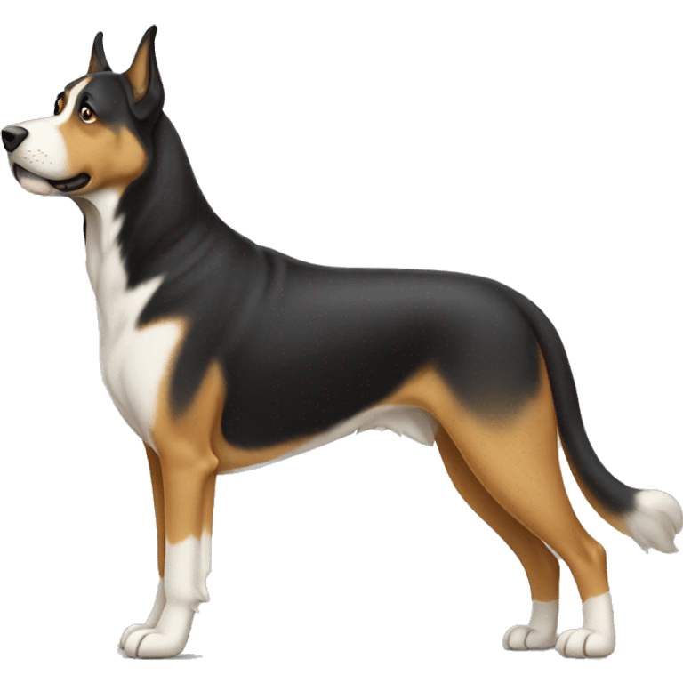 big adult dog standing from left view with full body emoji