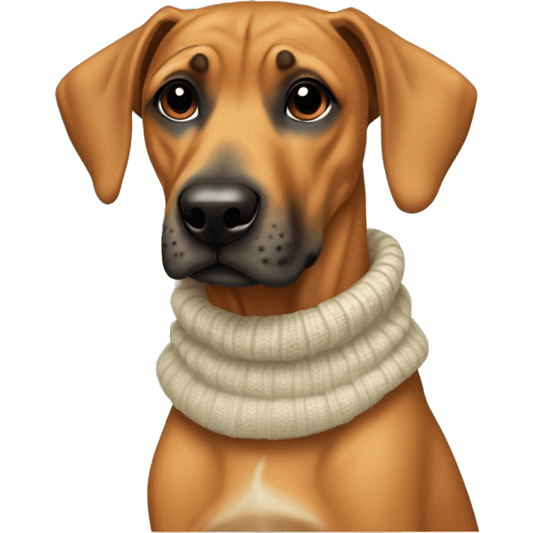 Rhodesien ridgeback with a cute Pullover  emoji