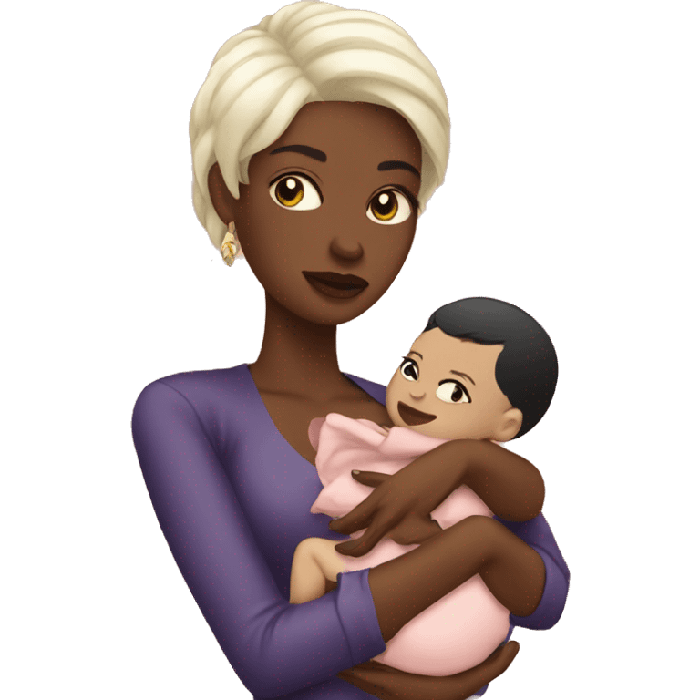 Slay queen holding a baby  emoji