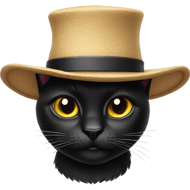 black cat with hat emoji