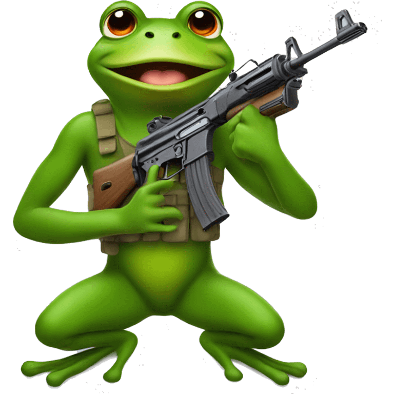 Frog with an ak47 emoji