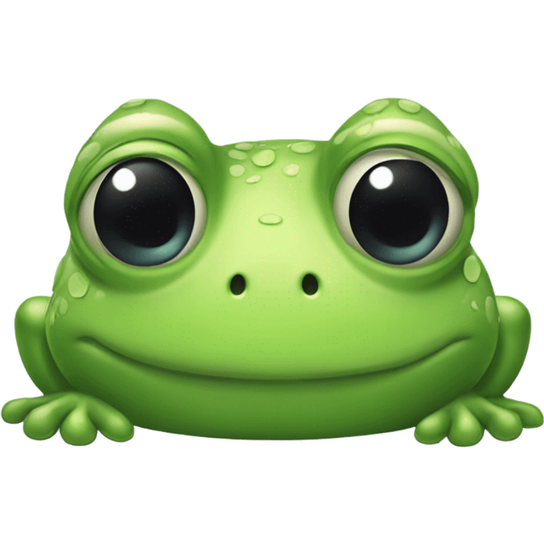 Extremely embarrassed frog emoji