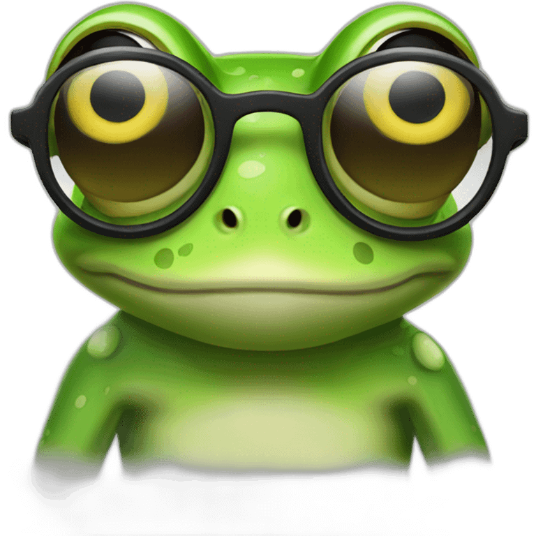 frog with glasses emoji