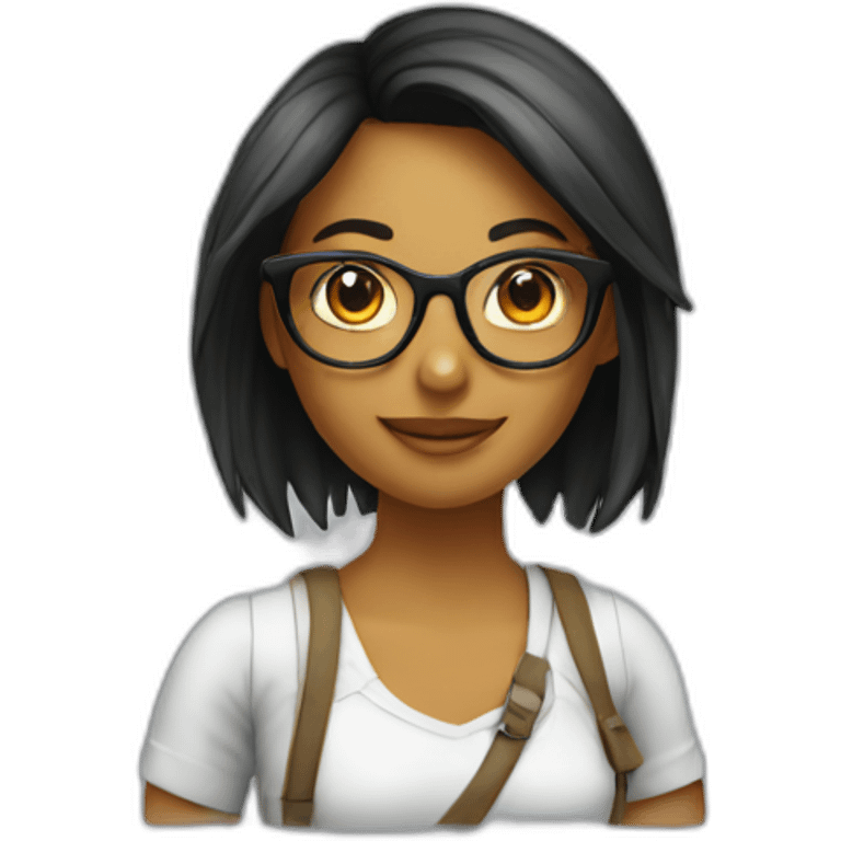 Girl graphic-designer-getting-paid with glasses emoji