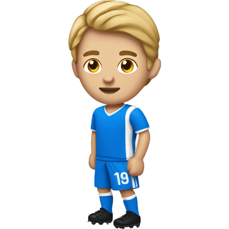 Fußball Spieler mit blauem Trikot  emoji