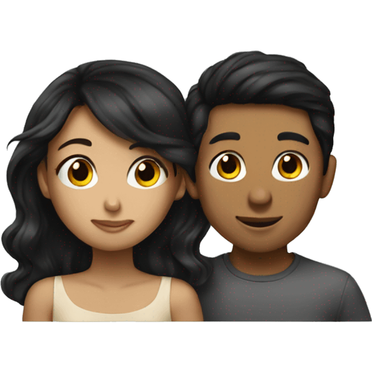 boy with black hair Kissing Brown hair girl emoji