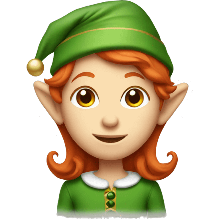 Redhead Christmas elf emoji