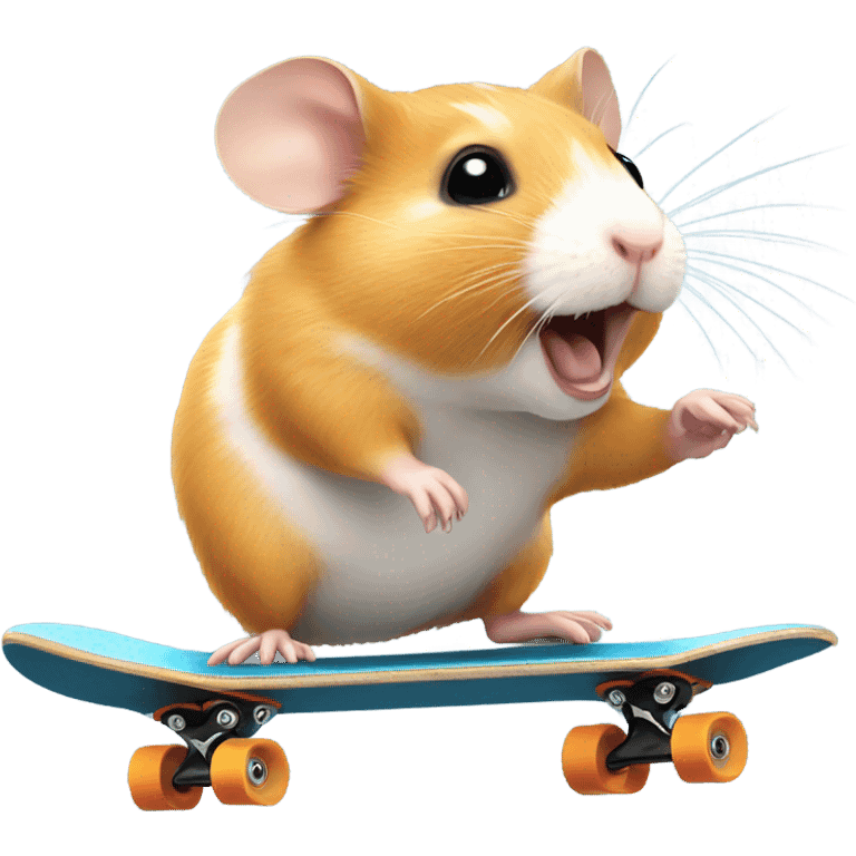 Hamster riding a skateboard  emoji