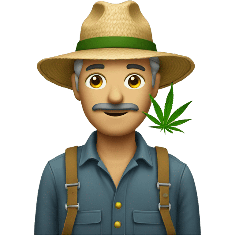 farmer with cannabis emoji