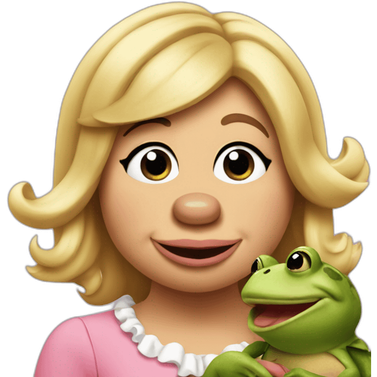 miss piggy eating a frog emoji