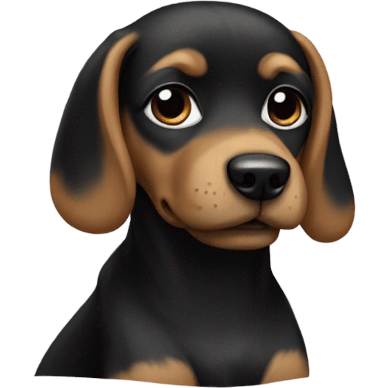 Dog wearing a black dress  emoji