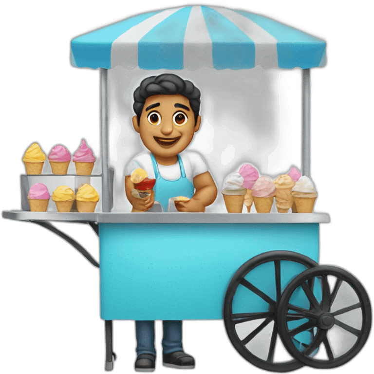 latino selling ice cream cart emoji