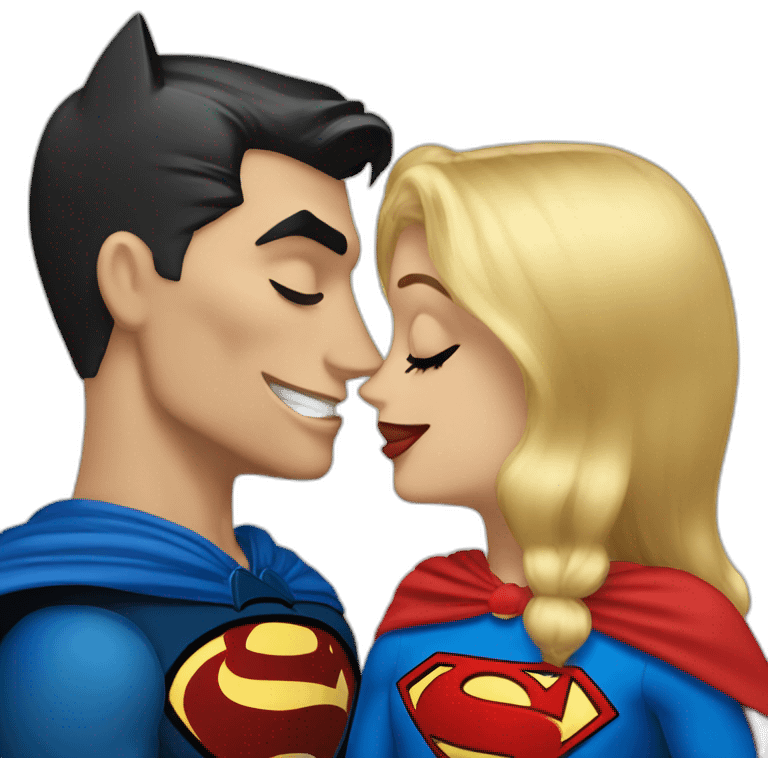 batman kiss superman emoji