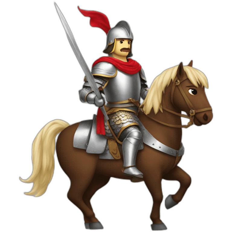 hero Ilya Muromets on a horse in armor emoji