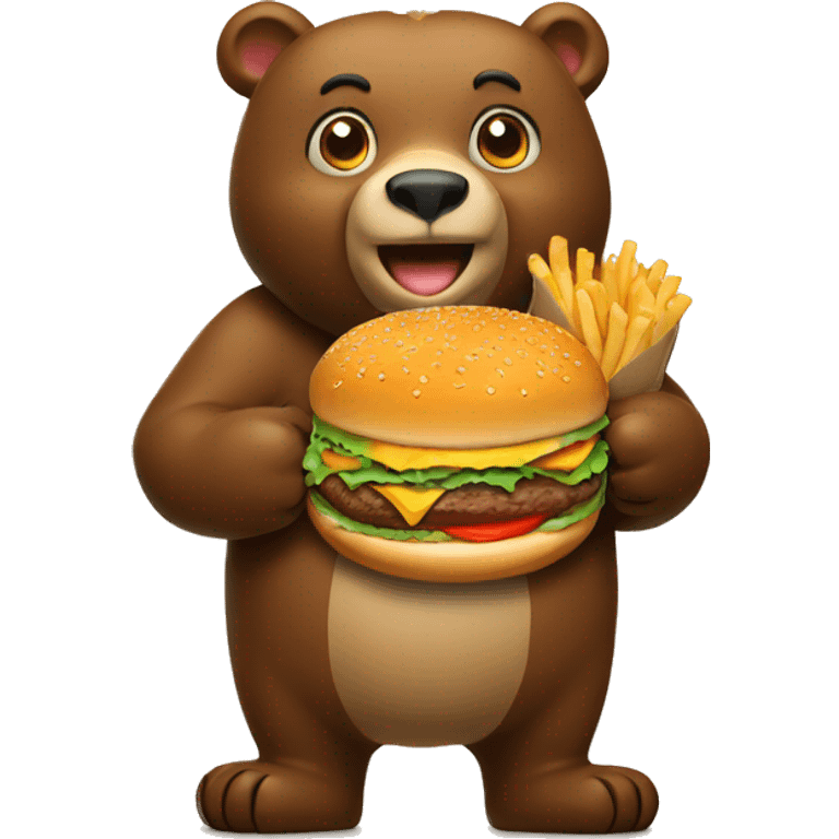 bear holding burger emoji